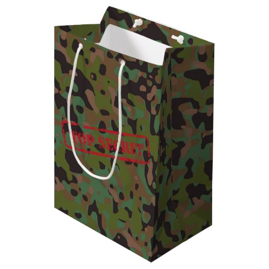 Top Secret GI Soldaat Joe Camo Celebration Party Medium Cadeauzakje (Voorkant Gekanteld)