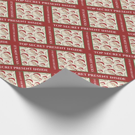 Top Secret kerstcadeau grappig Cadeaupapier (Hoek)