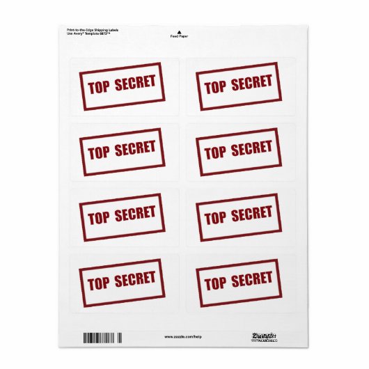 TOP SECRET Lg Etiket (Full Sheet)