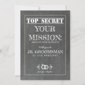 Top Secret Mission - Junior Groomsman Voorstel Kaart (Voorkant)