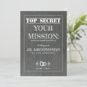 Top Secret Mission - Junior Groomsman Voorstel Kaart (Staand voorkant)