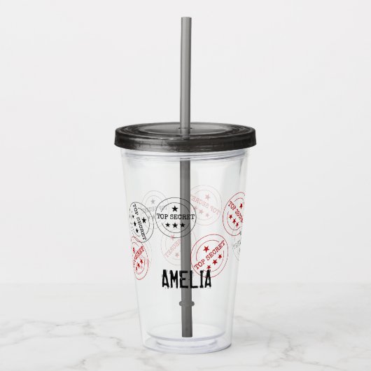 Top Secret Persoonlijk Acryl Drinkbeker (Voorkant)