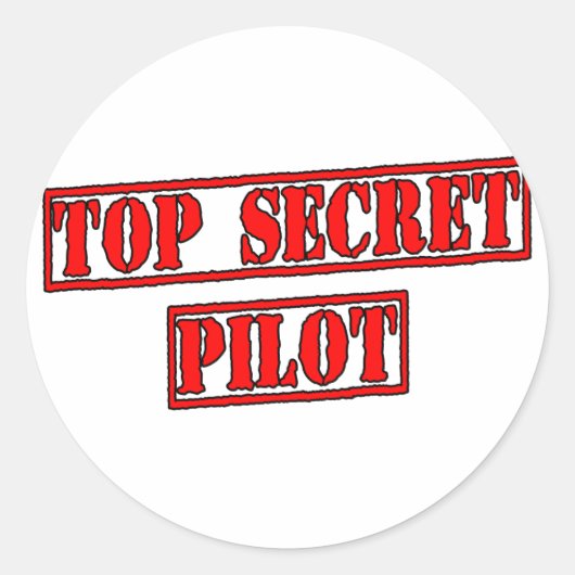 Top Secret Pilot Ronde Sticker (Voorkant)