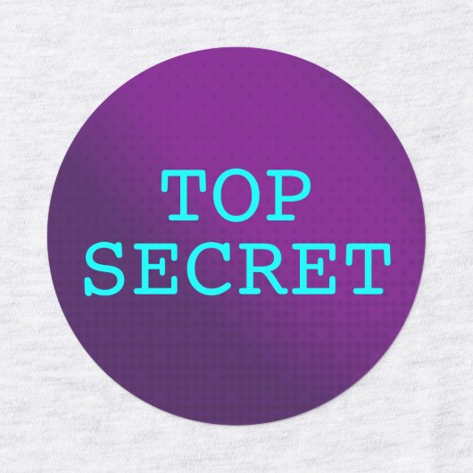 Top Secret / Secret Agent Labels (Design 1)
