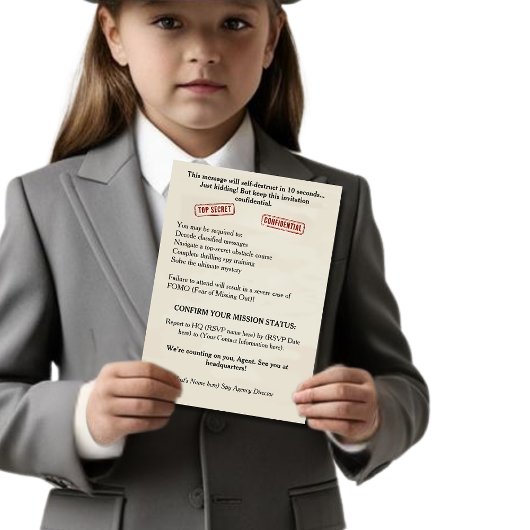 Top Secret Spy Mission Kinder Partij Kaart