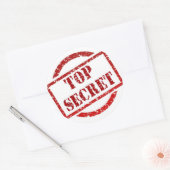 Top Secret Stamp Classic Ronde Sticker, Glanzend Ronde Sticker (Envelop)