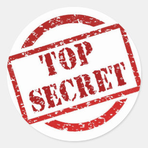 Top Secret Stamp Classic Ronde Sticker, Glanzend Ronde Sticker