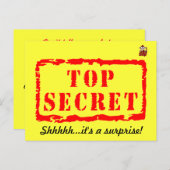 Top secret verjaardagsfeest uitnodiging (Voorkant / Achterkant)