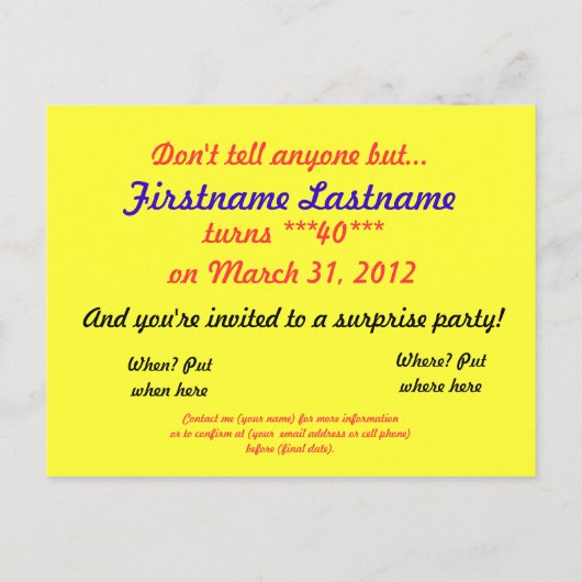 Top secret verjaardagsfeest uitnodiging (Achterkant)