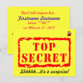 Top secret verjaardagsfeest uitnodiging briefkaart (Voorkant / Achterkant)