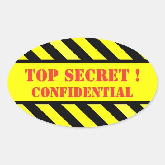 TOP SECRET - Vertrouwelijk Ovale Sticker (Voorkant)