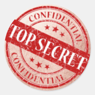 Top Secret Vertrouwelijk Roos Goud Roze Ronde Sticker