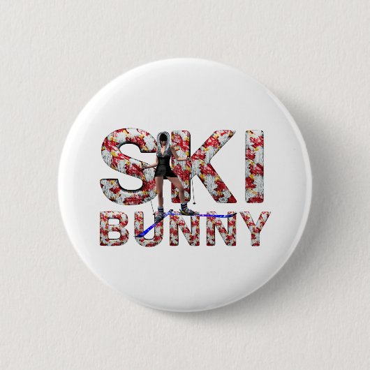 TOP Ski Bunny Ronde Button 5,7 Cm (Voorkant)