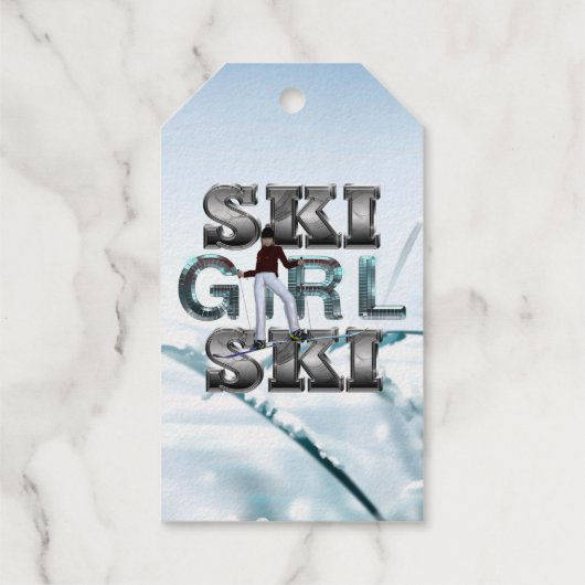 TOP Ski Girl Ski Cadeaulabels (Achterkant)
