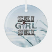 TOP Ski Girl Ski Glas Ornament (Voorkant)