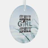 TOP Ski Girl Ski Glas Ornament (Voorkant Rechts)