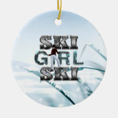 TOP Ski Girl Ski Keramisch Ornament (Voorkant)
