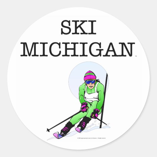 TOP Ski Michigan Ronde Sticker (Voorkant)