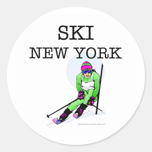 TOP Ski New York Ronde Sticker (Voorkant)