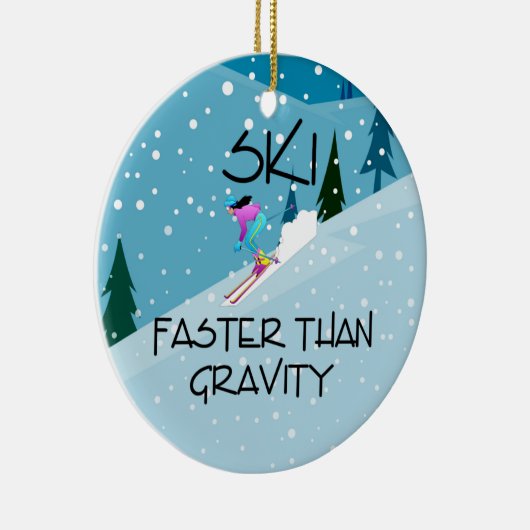 TOP Ski Sneller Keramisch Ornament (Rechts)