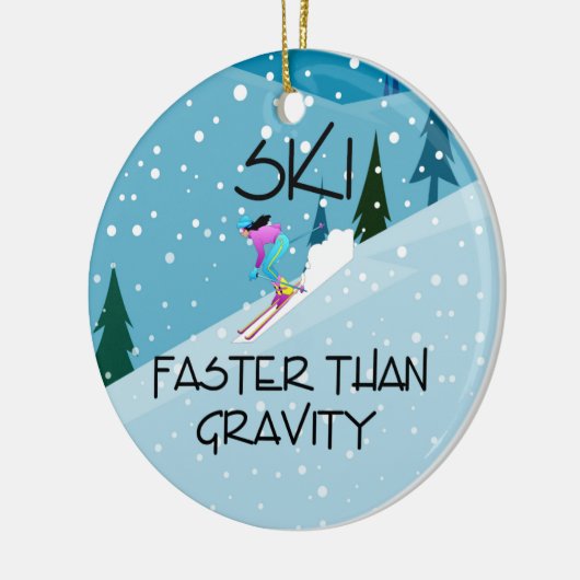 TOP Ski Sneller Keramisch Ornament (Links)