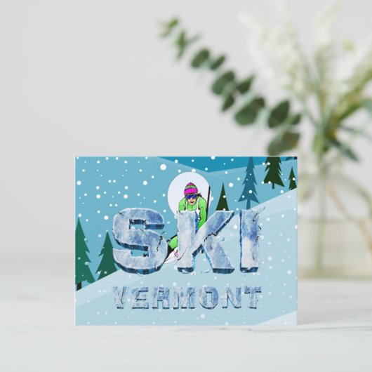TOP Ski Vermont Briefkaart (Staand voorkant)