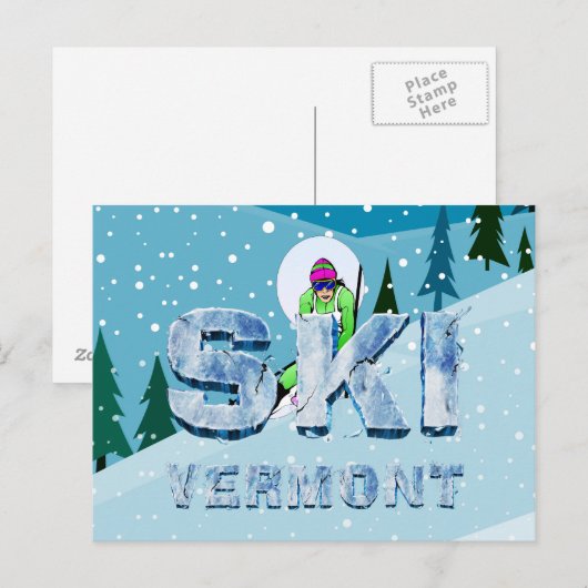 TOP Ski Vermont Briefkaart (Voorkant / Achterkant)