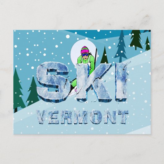 TOP Ski Vermont Briefkaart (Voorkant)