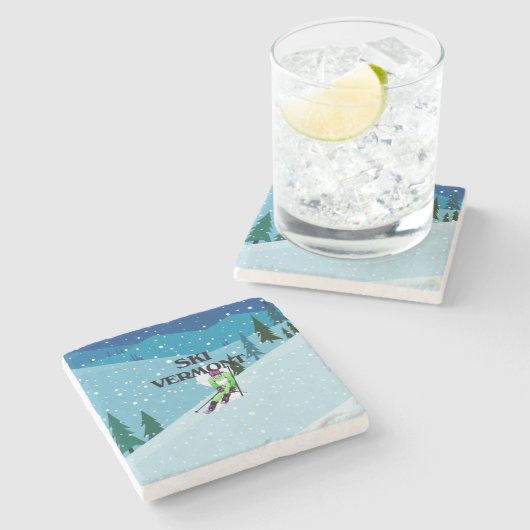 TOP Ski Vermont Stenen Onderzetter (Zijkant)