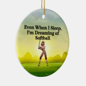 TOP Softball Dreams Keramisch Ornament (Rechts)