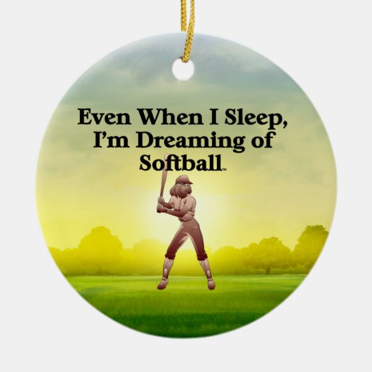 TOP Softball Dreams Keramisch Ornament (Voorkant)