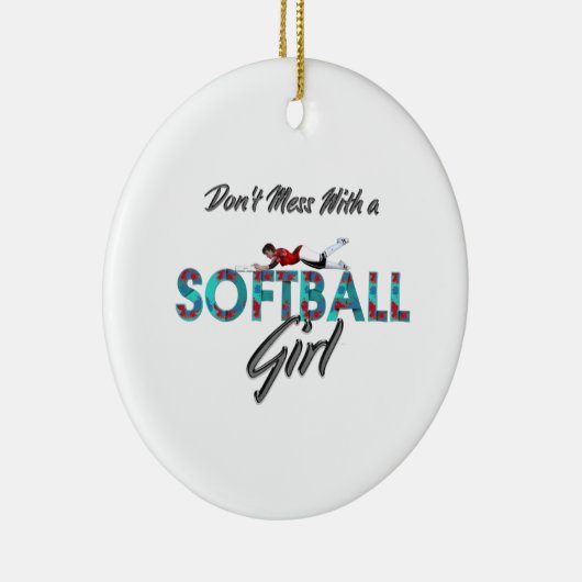 TOP Softball Girl Keramisch Ornament (Rechts)