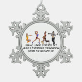 TOP Squat Slogan Tin Sneeuwvlok Ornament (Voorkant)