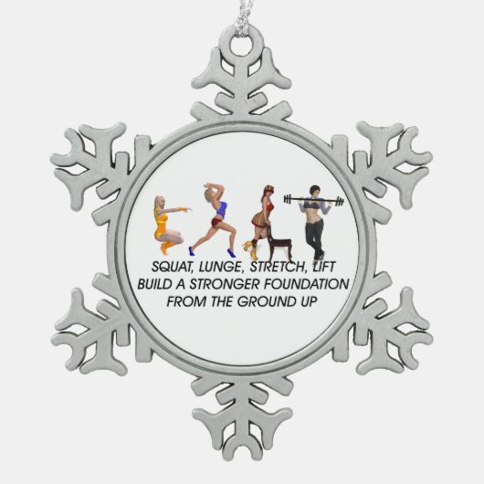 TOP Squat Slogan Tin Sneeuwvlok Ornament (Voorkant)