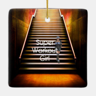 TOP Super Workout Girl Keramisch Ornament