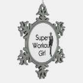 TOP Super Workout Girl Tin Sneeuwvlok Ornament (Links)