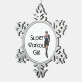 TOP Super Workout Girl Tin Sneeuwvlok Ornament (Rechts)