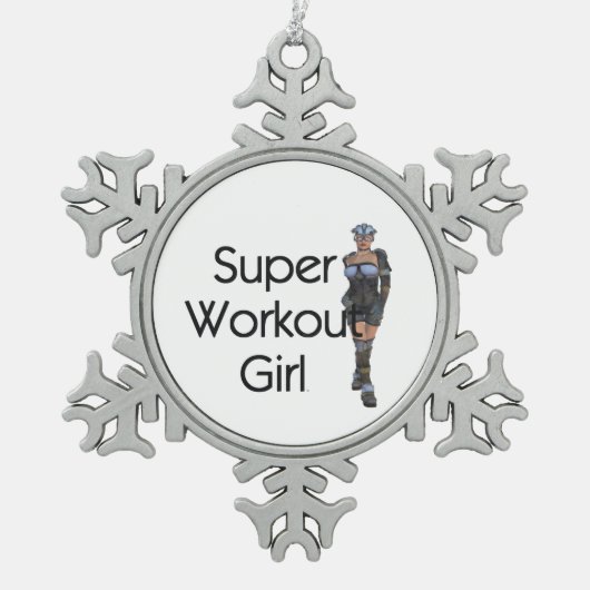 TOP Super Workout Girl Tin Sneeuwvlok Ornament (Voorkant)