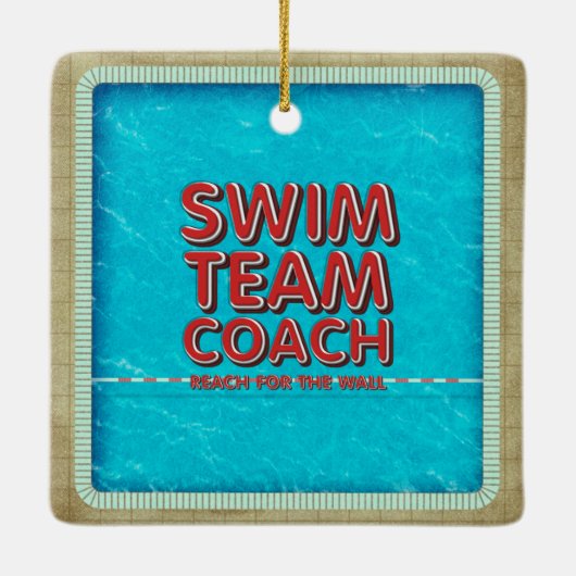 TOP Swim Coach Keramisch Ornament (Achterkant)