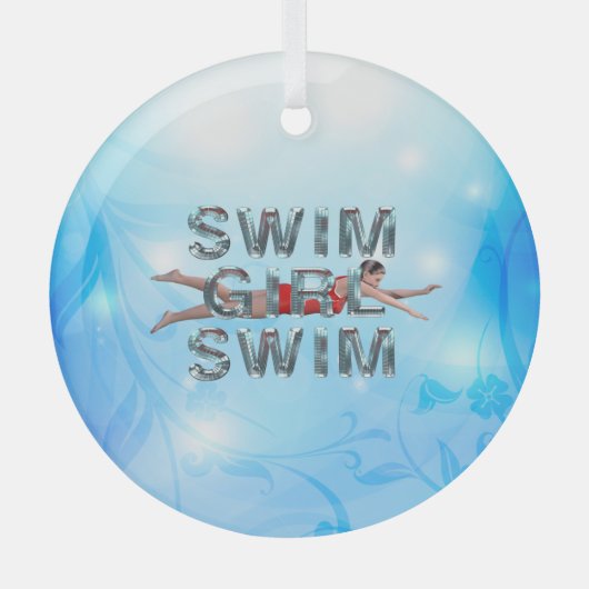 TOP Swim Girl Swim Glass Ornament (Voorkant)