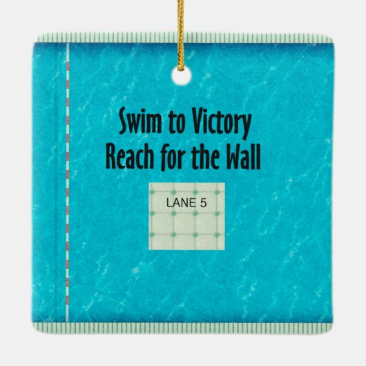 TOP Swim Team Slogan Keramisch Ornament (Achterkant)
