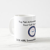 Top Ten Award - 2008 ARRL Sweepstakes Koffiemok (Voorkant links)