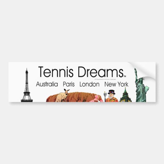 TOP Tennis Dreams Bumpersticker (Voorkant)