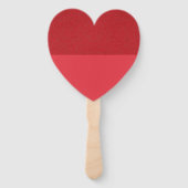 Top Textured Heart Paddle Fan – Tomaat Rood Aangep Handwaaier (Voorkant)