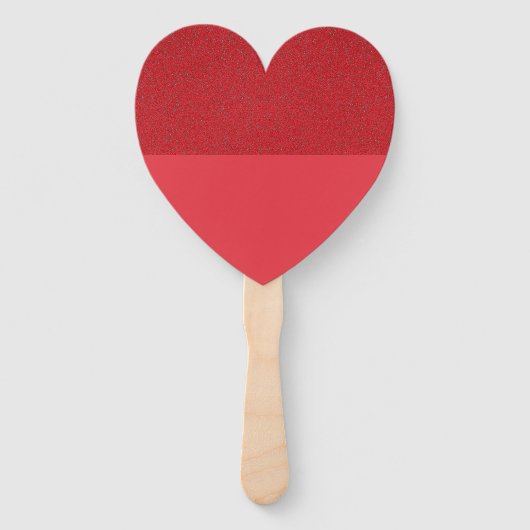 Top Textured Heart Paddle Fan – Tomaat Rood Aangep Handwaaier (Voorkant)