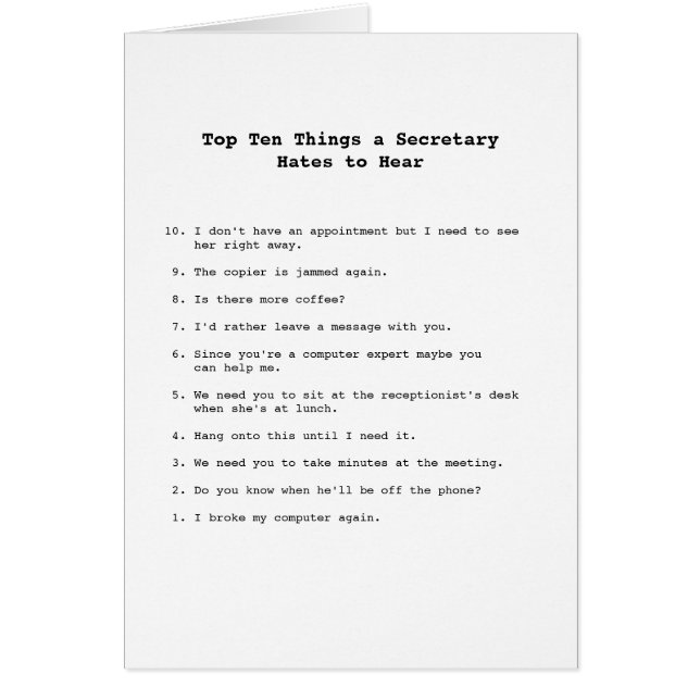 Top Tien Dingen-kaart (Voorkant)