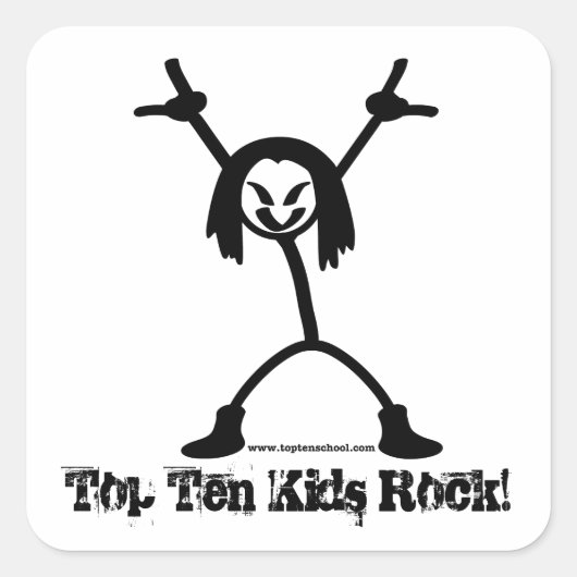 Top tien Rocker-Stickers Vierkante Sticker (Voorkant)