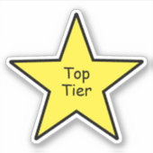 Top Tier Star Sticker – Grappige Minimaal Sticker (Voorkant)