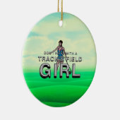 TOP Track en Field Girl Keramisch Ornament (Rechts)