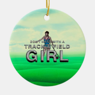 TOP Track en Field Girl Keramisch Ornament